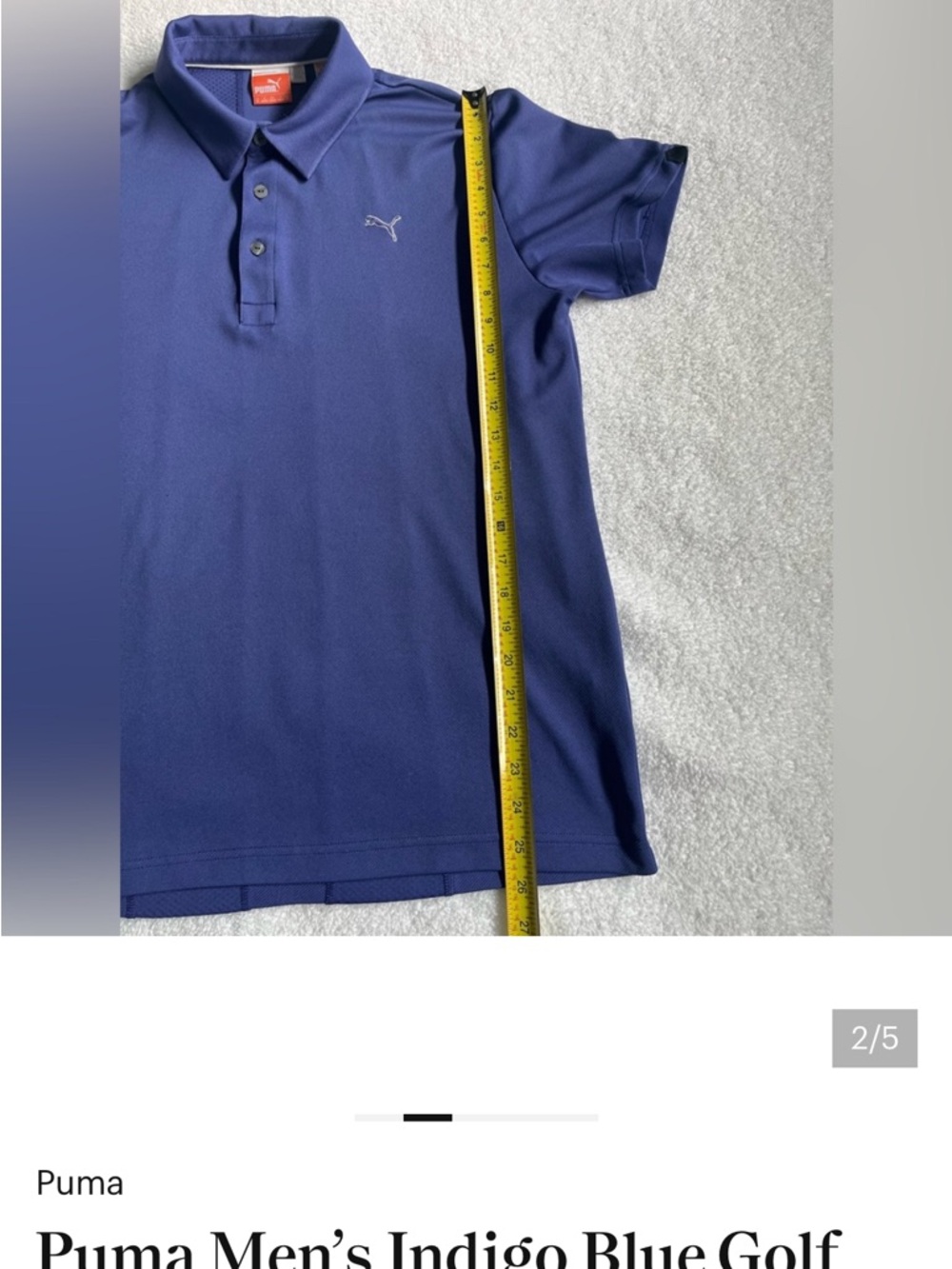 Lot of 3 Puma Men's Navy and Royal Blue Golf Polo Pack, size Medium - Picture 9 of 11